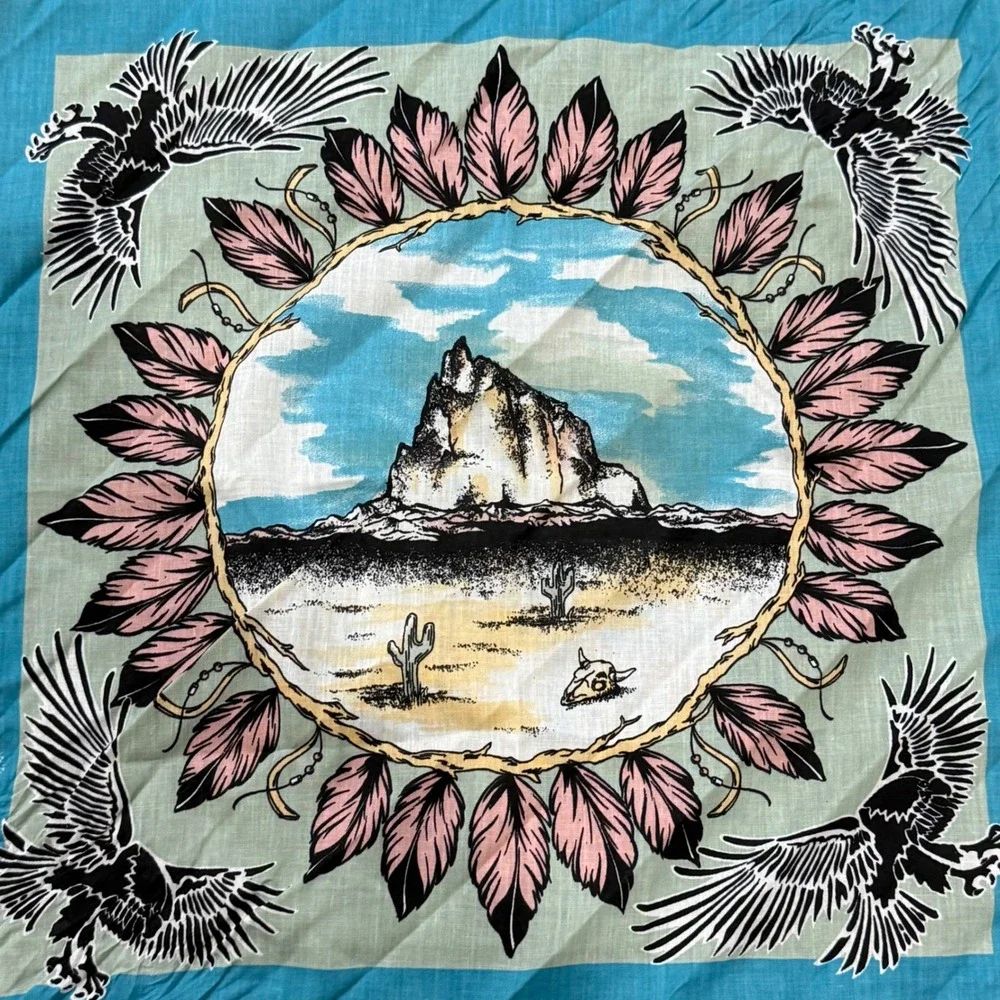 Vintage Springs Ind Southwestern Eagle Desert Biker Bandana Scarf Made in USA